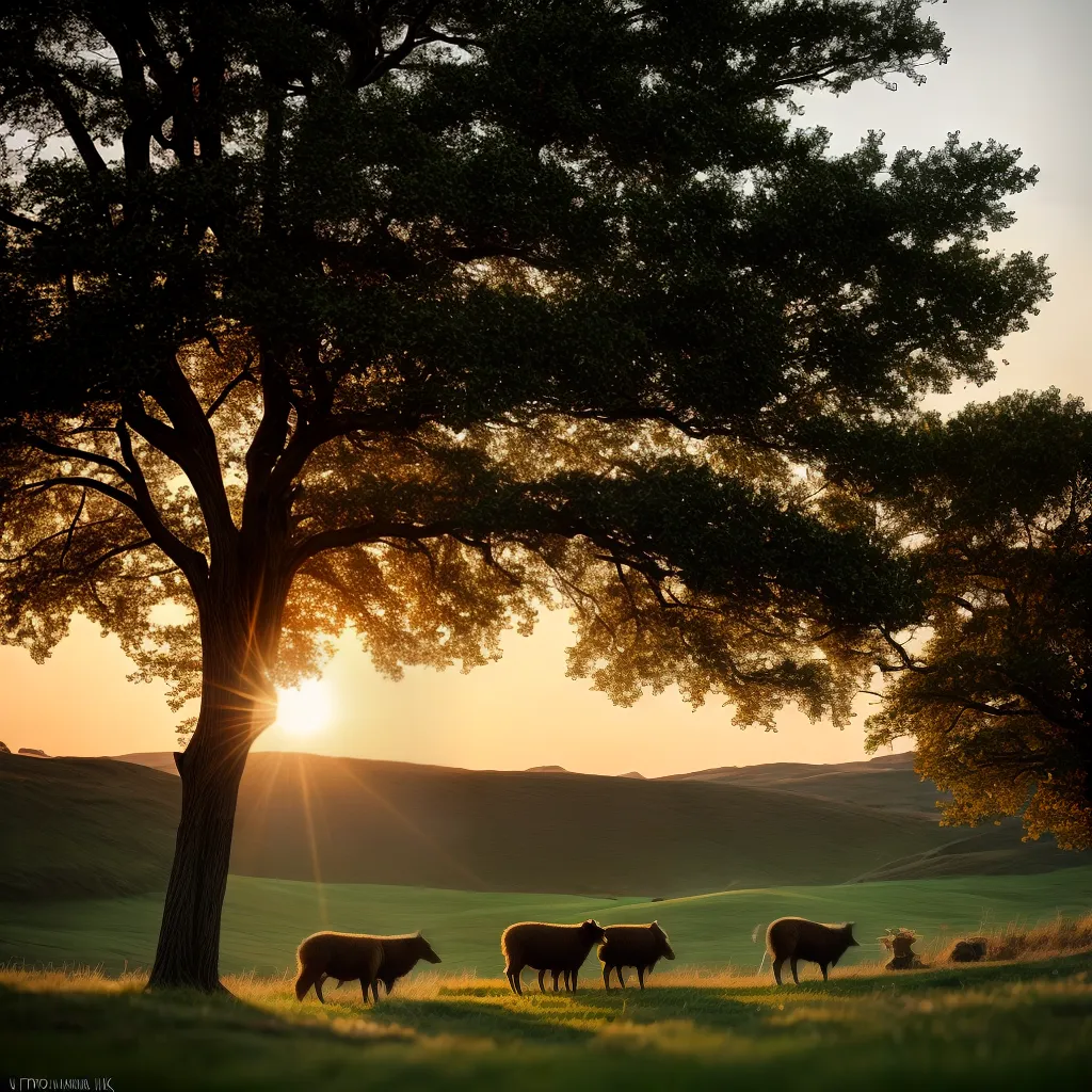 Fotos pastor descanso paisagem paz ovelhas