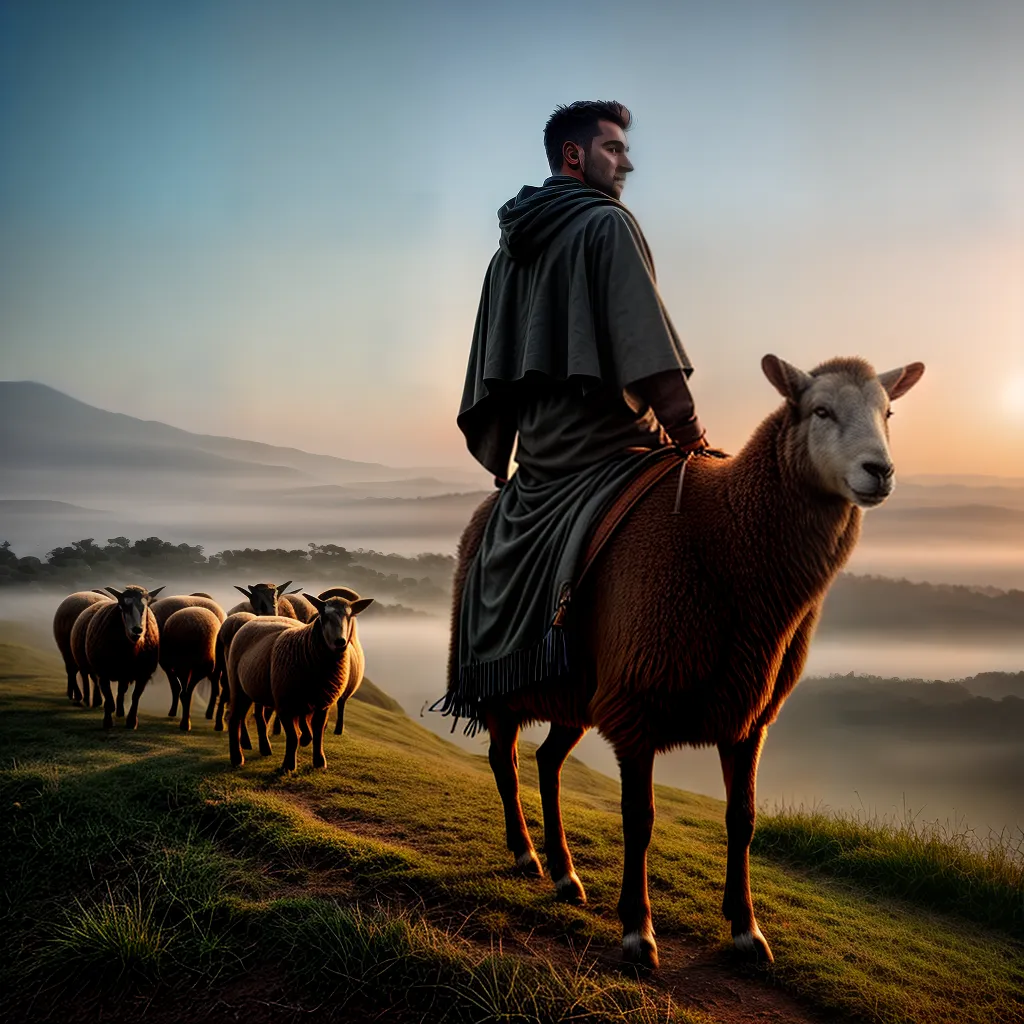 Fotos pastor guia rebanho exemplo 1