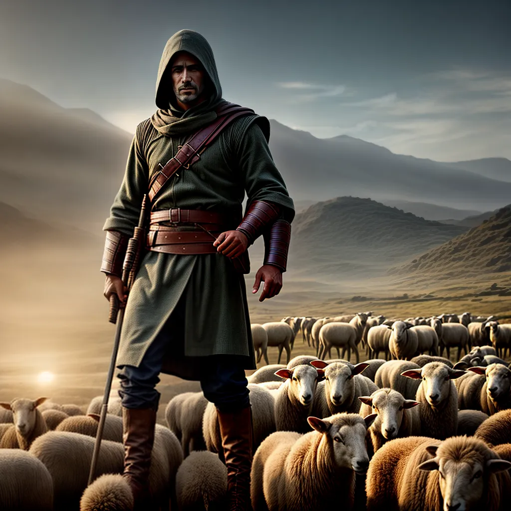 Fotos pastor guiando rebanho lideranca