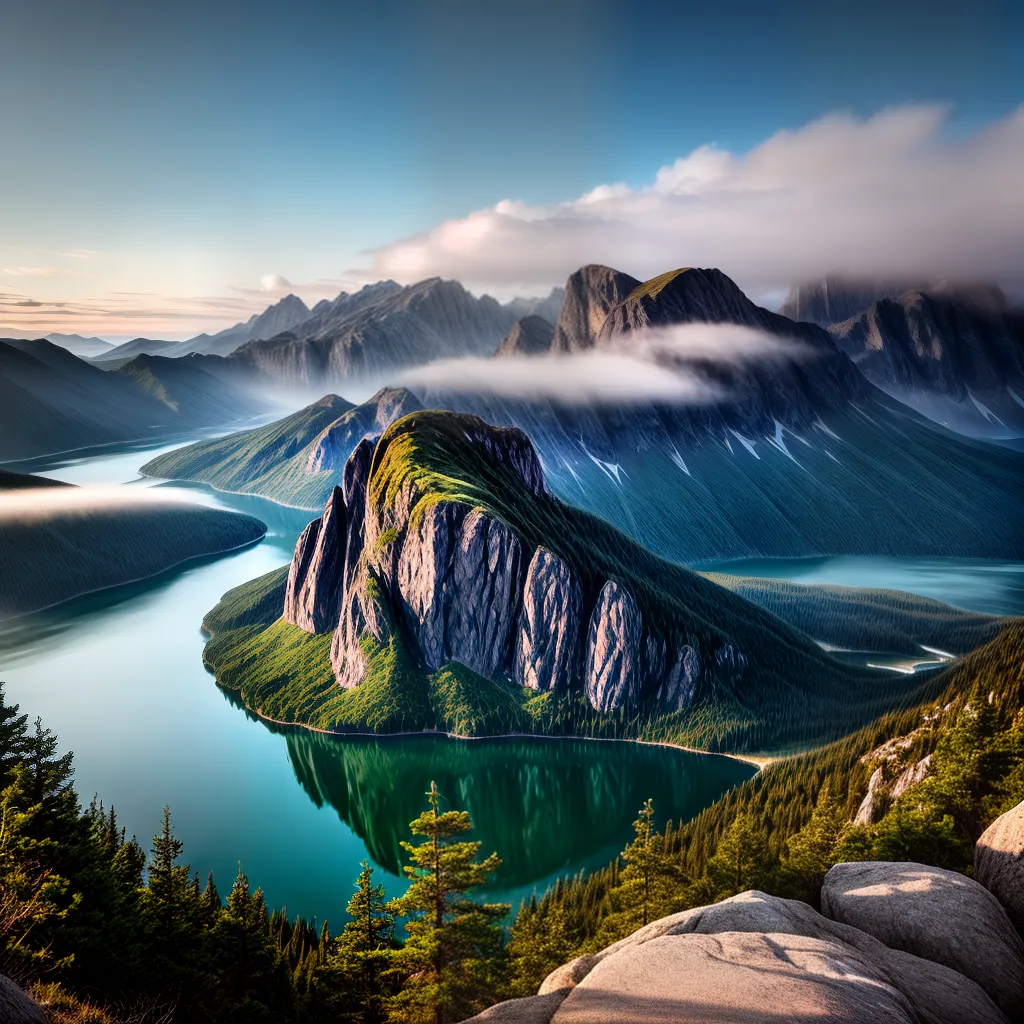 Fotos paz lago canoe montanhas