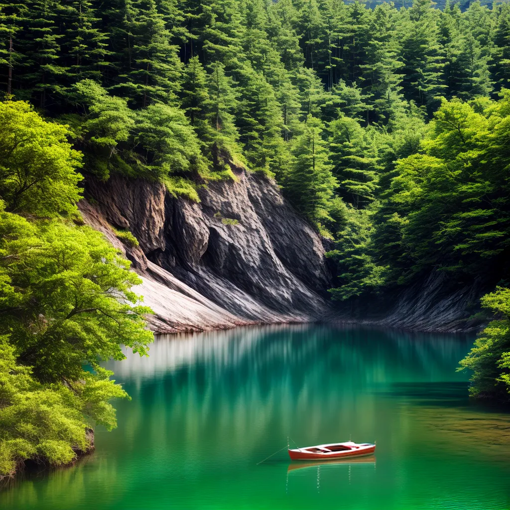 Fotos paz lago montanhas barco guia