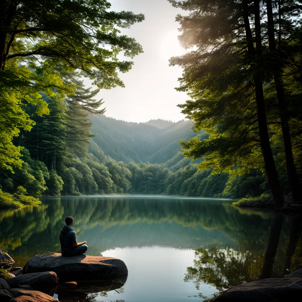 Fotos paz lago por do sol natureza