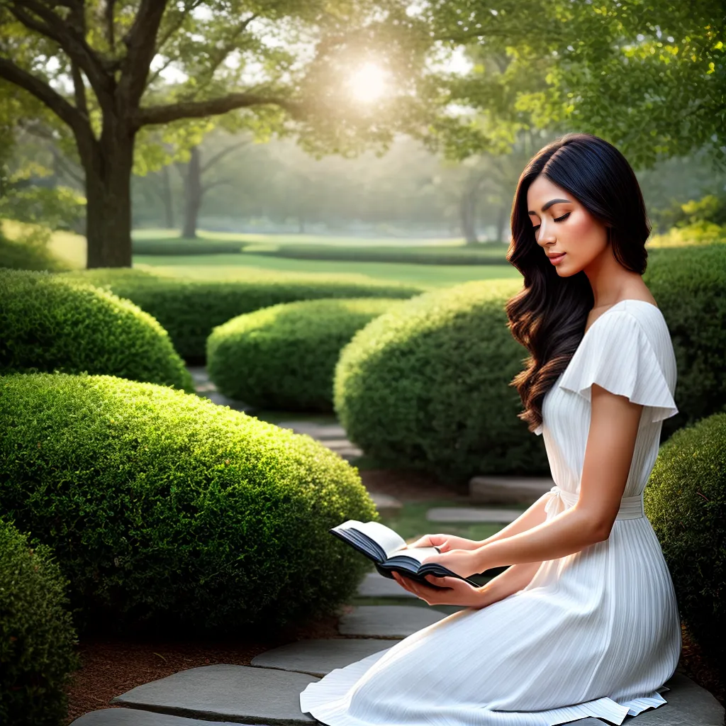 Como usar a Bíblia para encontrar paz interior 6 Fotos pessoa jardim biblia serenidade