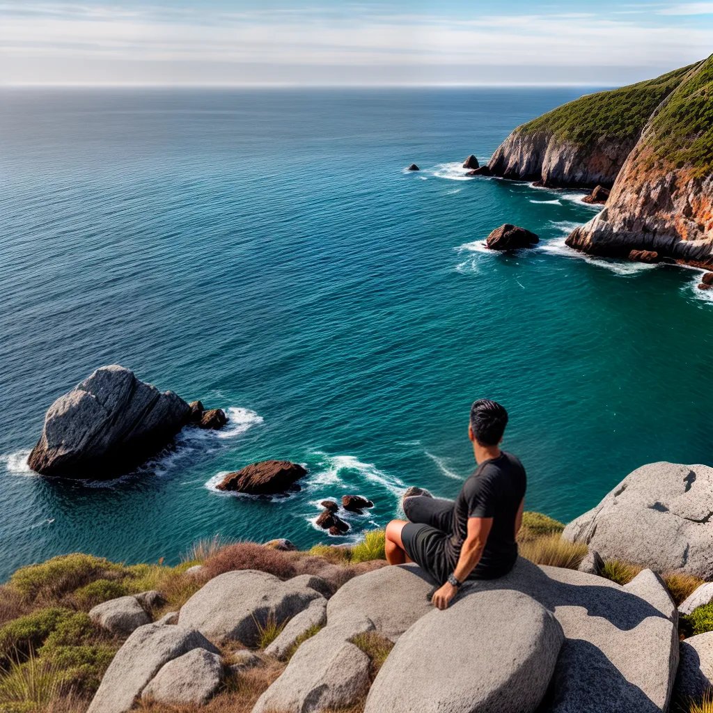 Fotos pessoa pedra mar satisfacao Deus