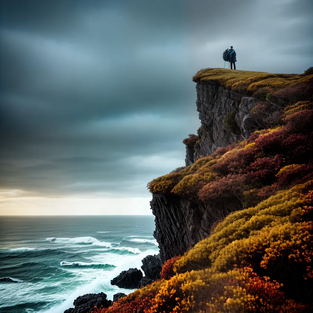 Como fortalecer a fé em tempos difíceis 6 Fotos pessoa penhasco mar tempestade forte