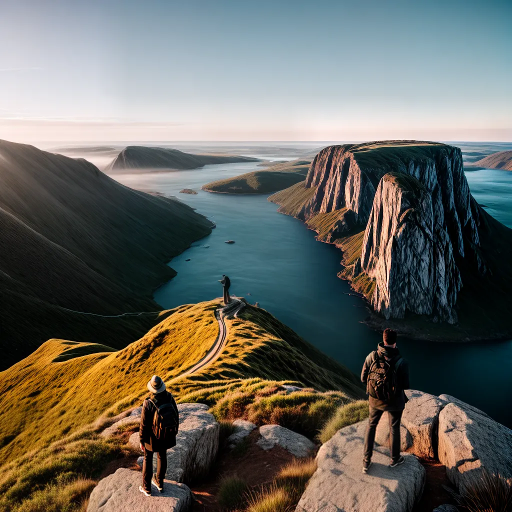 Fotos pessoa penhasco paisagem por do sol