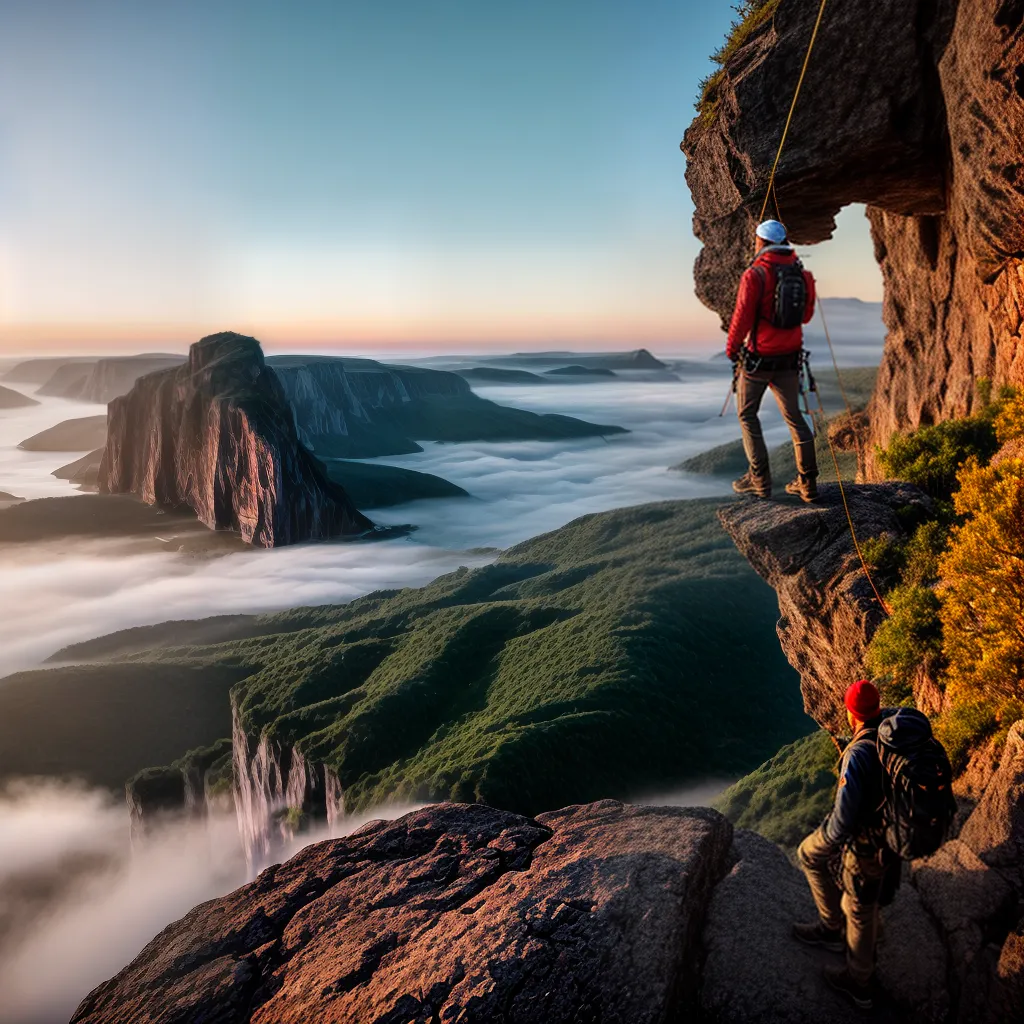 Fotos pessoa penhasco por do sol corda salvacao