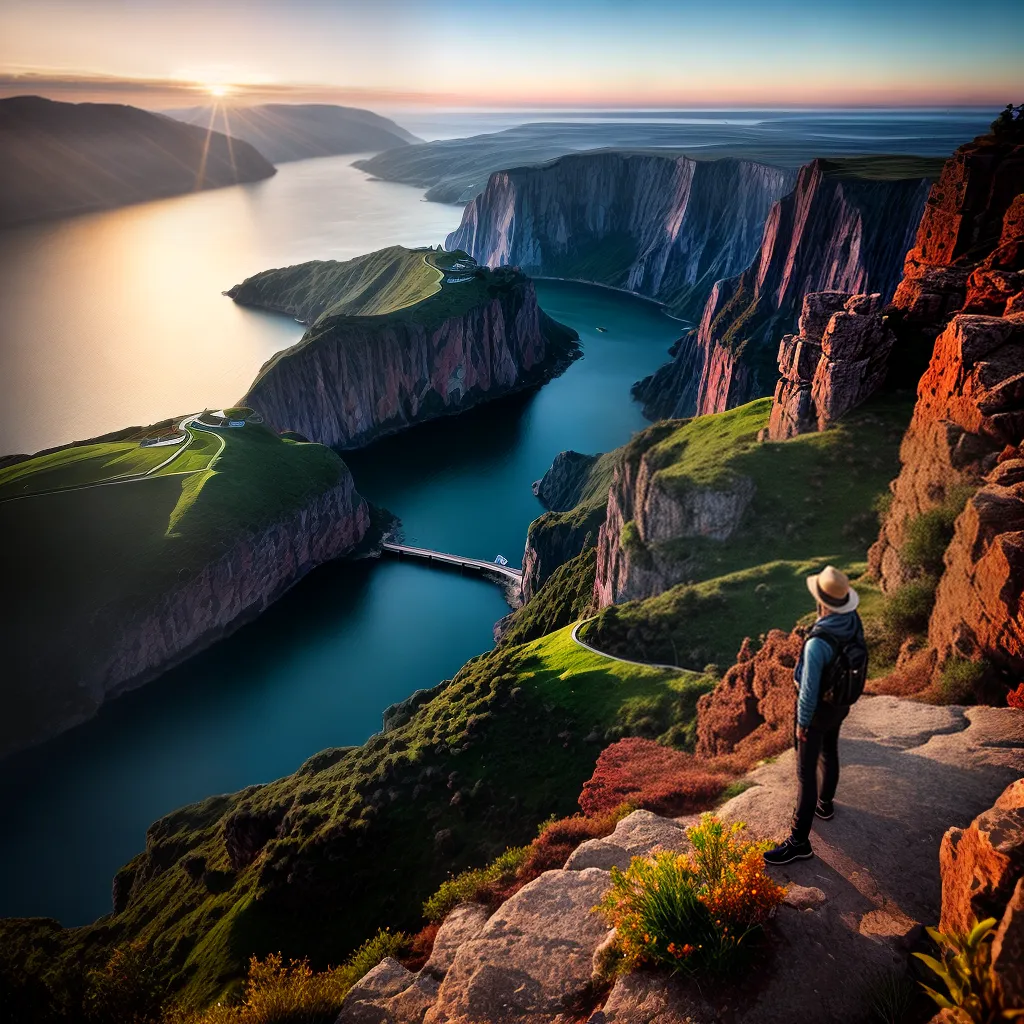 Por que a fé é a chave para a renovação e superação na vida cristã 9 Fotos pessoa por do sol beira abismo fe guia
