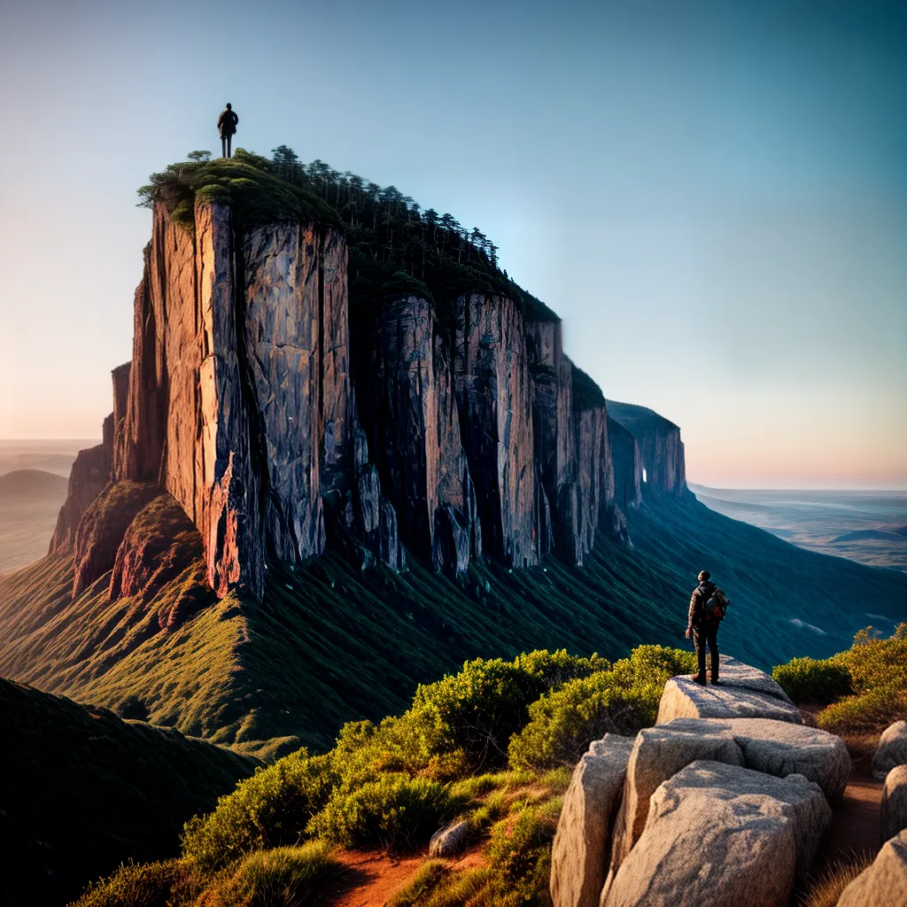 Fotos pessoa por do sol cliff confianca