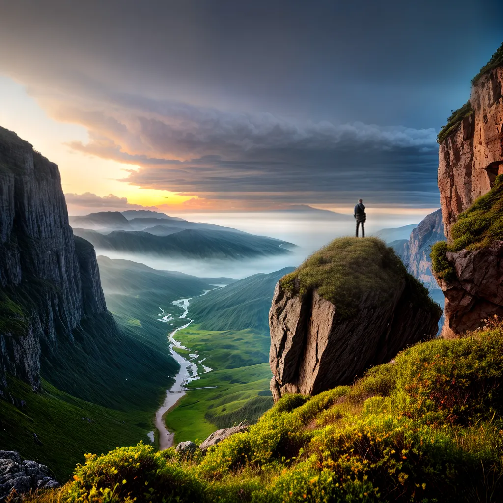 Fotos pessoa por do sol cliff fe em deus