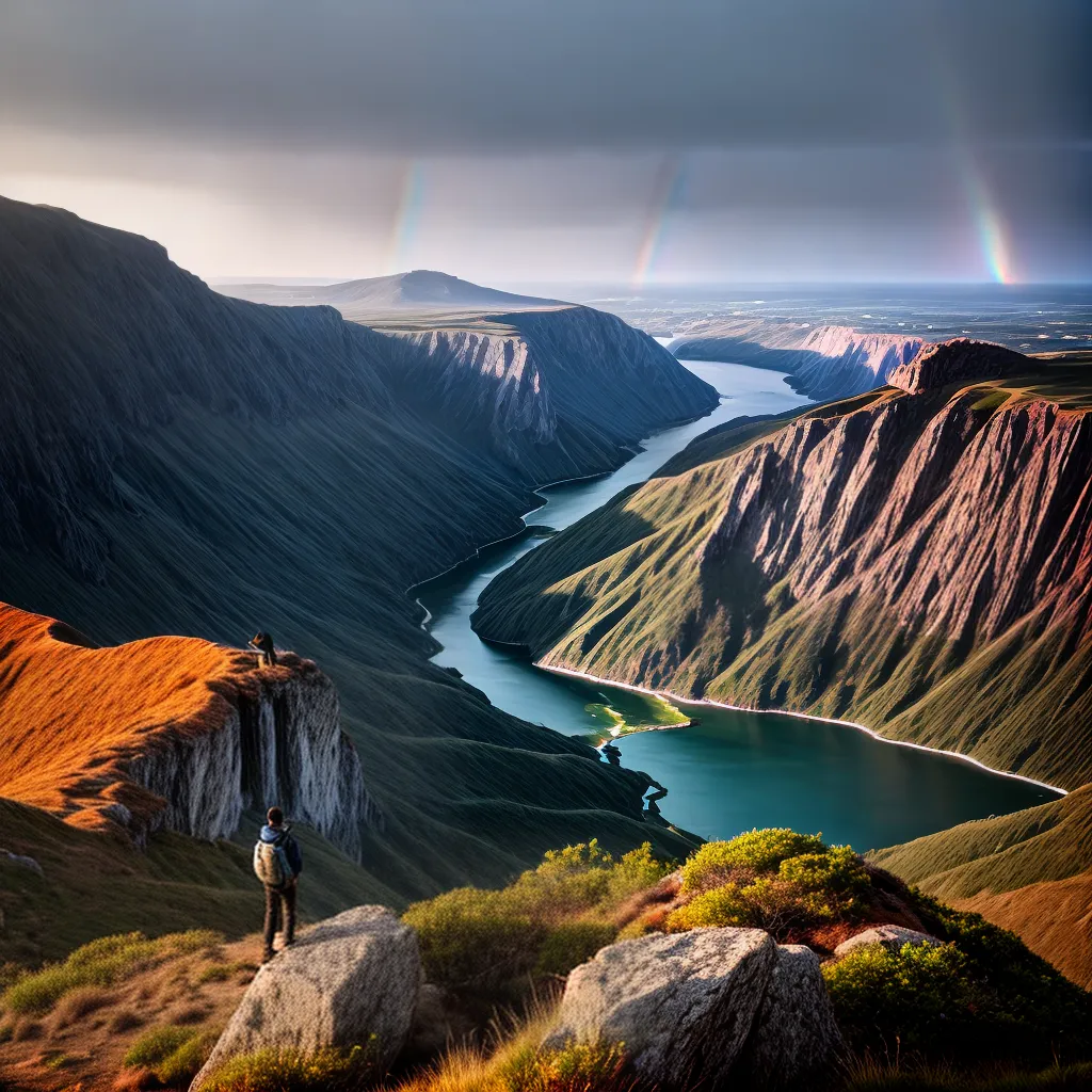 Como encontrar ESPERANÇA em tempos difíceis. 6 Fotos pessoa por do sol penhasco arcoiris