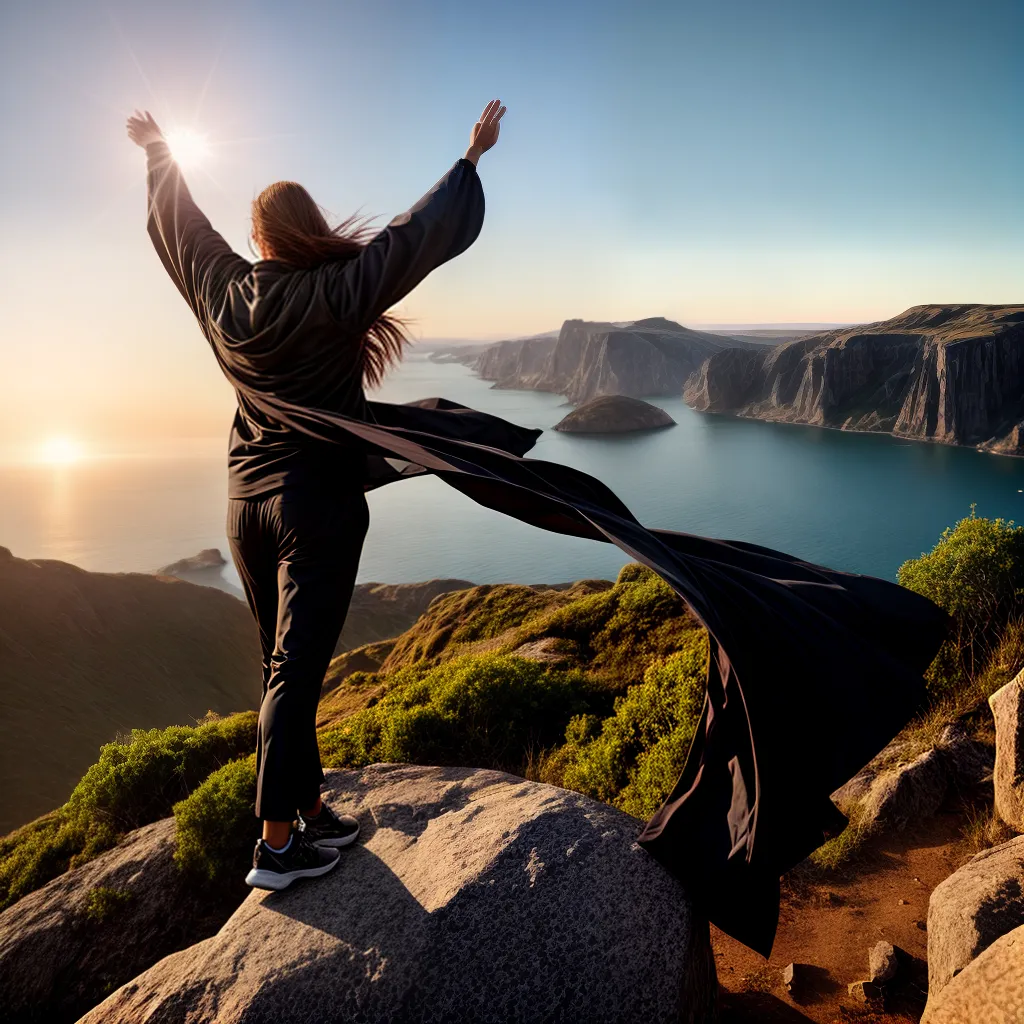 Como a fé pode ajudar na flexibilidade emocional. 9 Fotos pessoa sol cliff vento esperanca