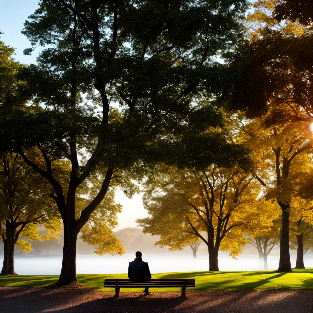 Fotos pessoa solitaria park outono paz