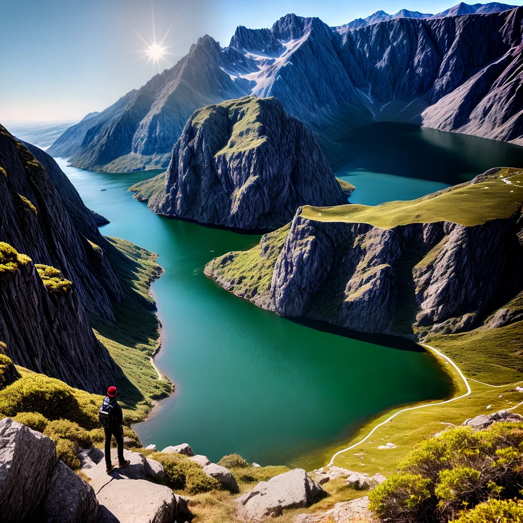 Fotos pessoa topo montanha descoberta fulfillment