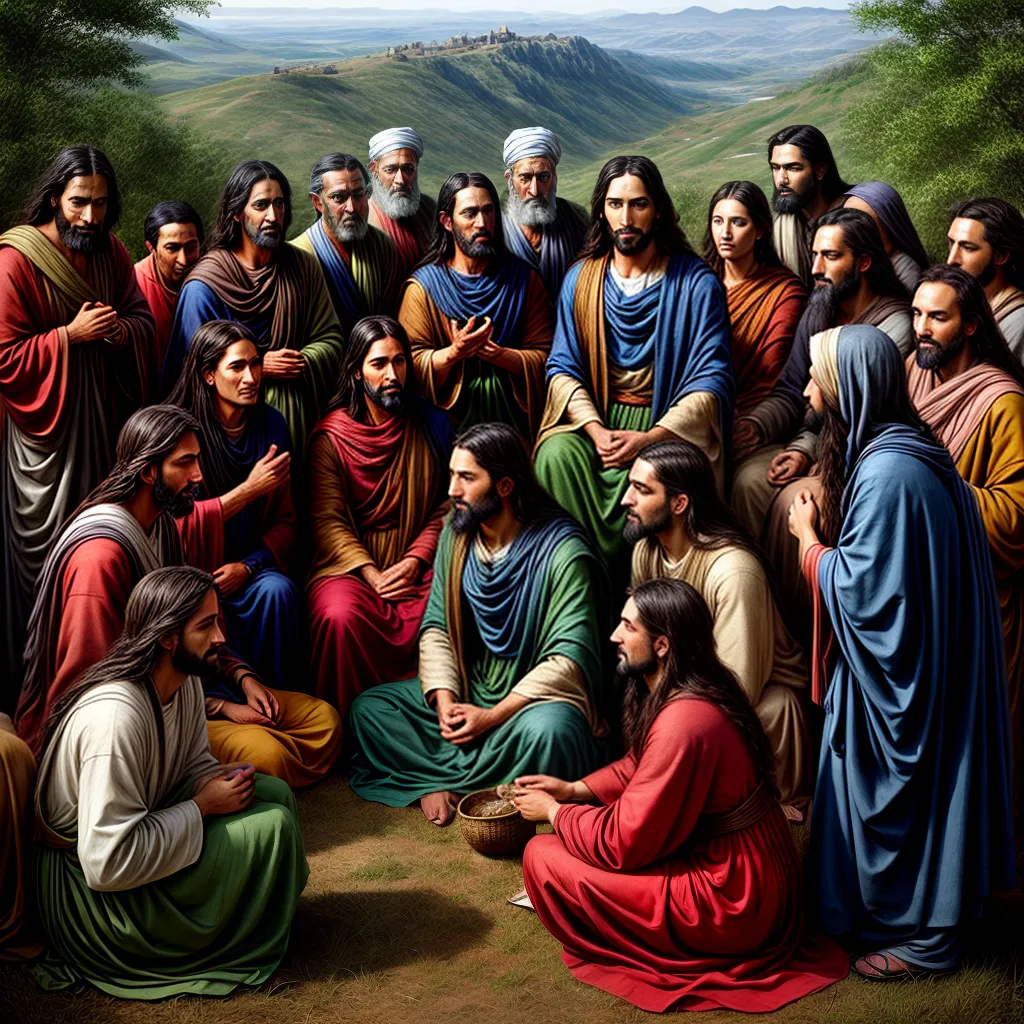 O melhor título é: O exemplo de Jesus no ensino e orientação de discípulos. 8 Fotos pintura jesus ensinando discipulos diversidade