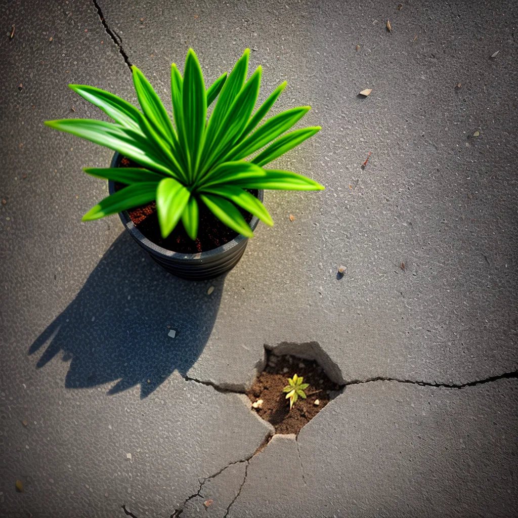 Esperança em Tempos Difíceis: Oportunidades para Obedecer a Deus 9 Fotos planta fenda concreto vida