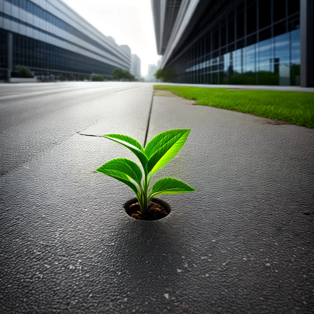 Como cultivar a esperança em tempos difíceis. 8 Fotos planta rachadura calcada resiliencia 1
