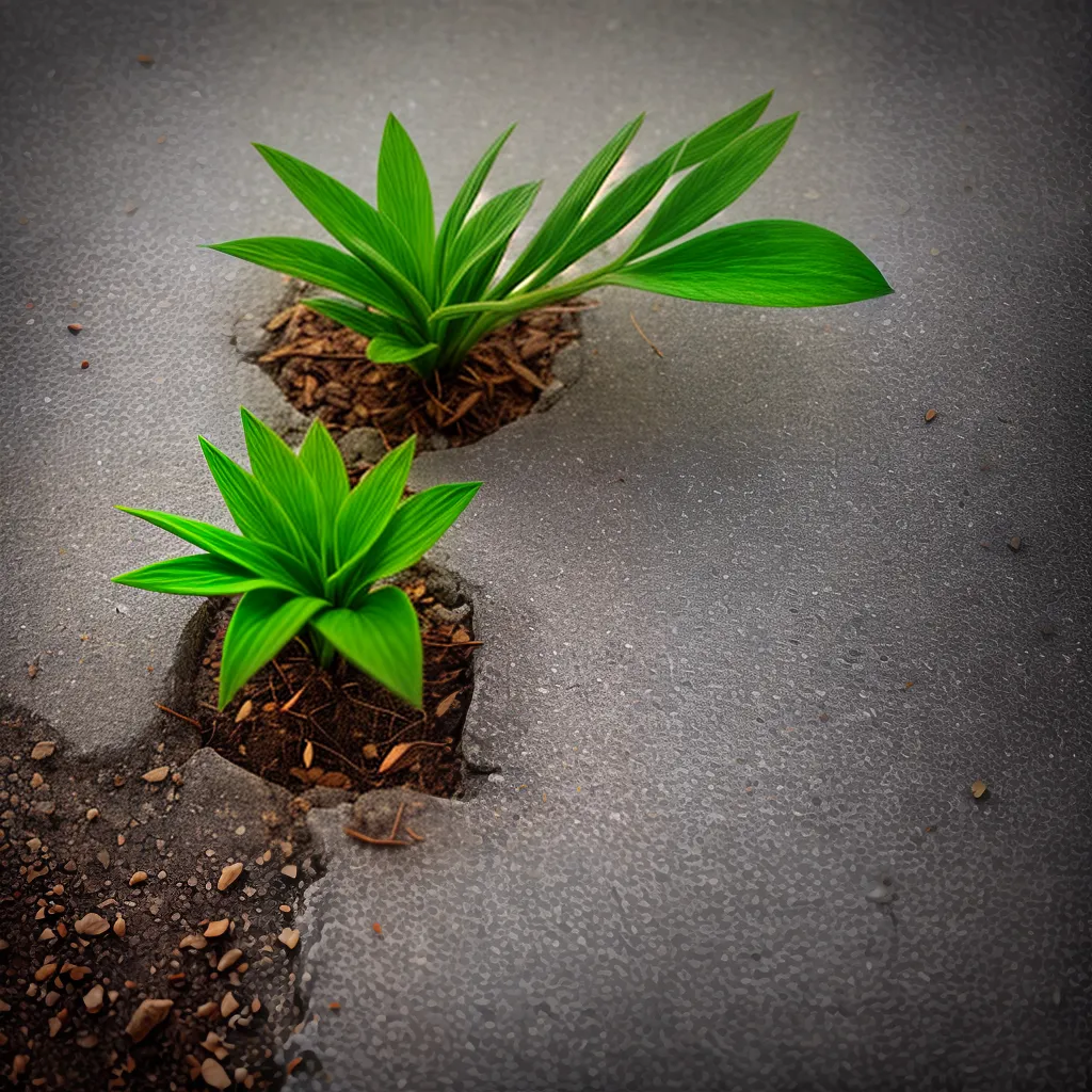Como encontrar ESPERANÇA em tempos difíceis. 9 Fotos planta rachadura concreto resiliencia 4