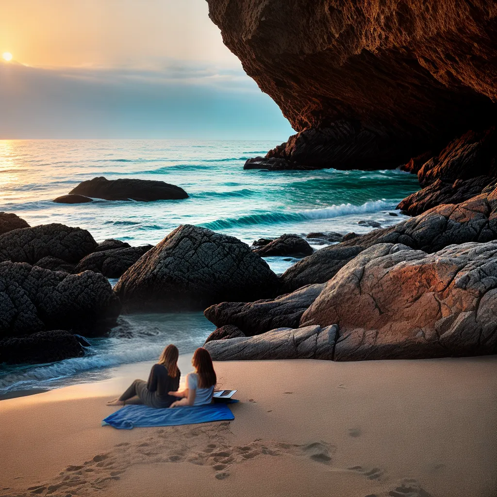 Fotos praia solitario leitura por do sol