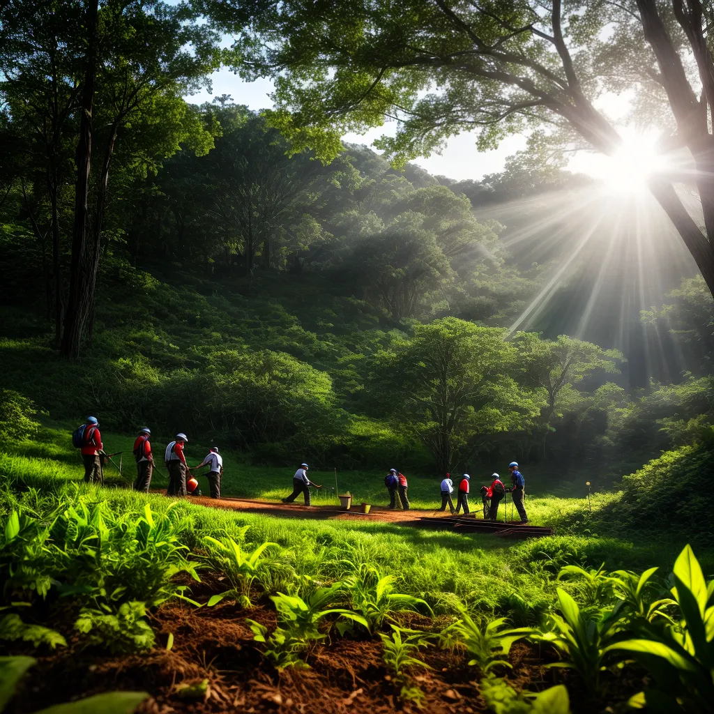 Fotos reflorestamento sol voluntarios sorriso