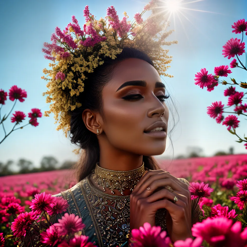 Fotos rendicao campo flores sol