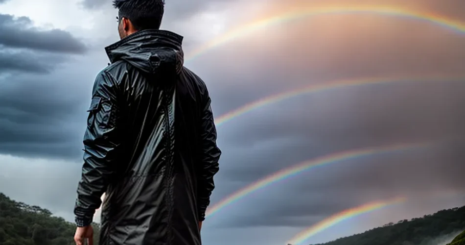 Fotos resiliencia chuva vento guarda chuva arco iris