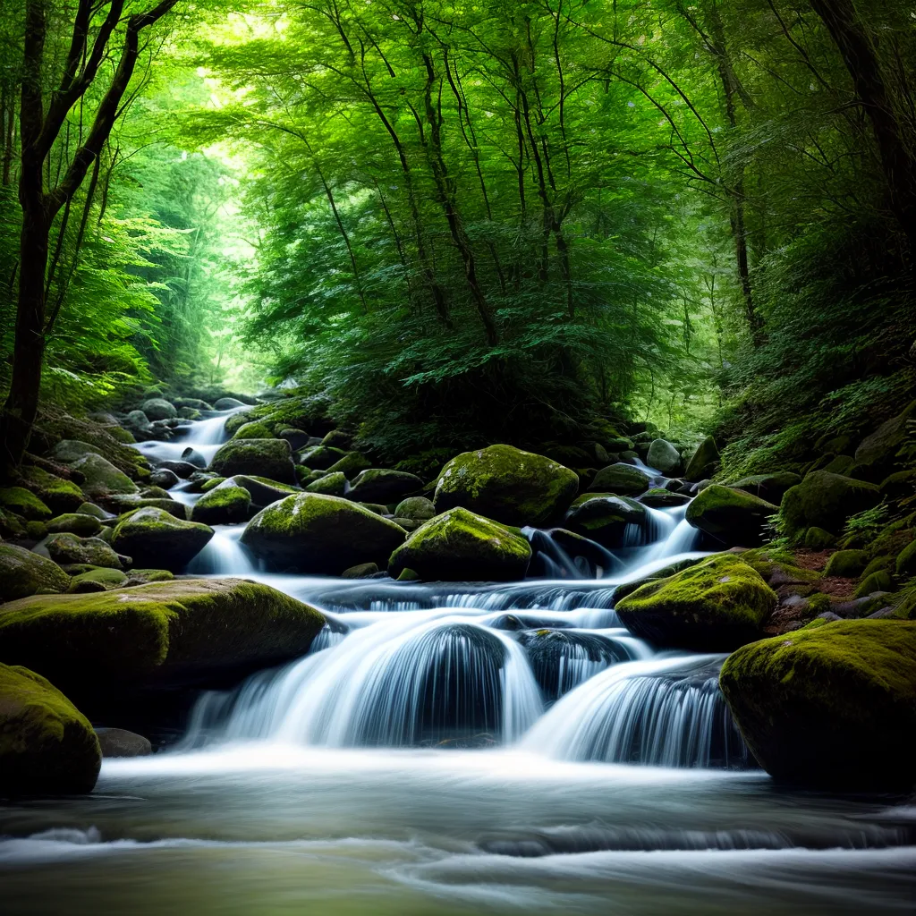 Fotos riacho serenidade floresta verde