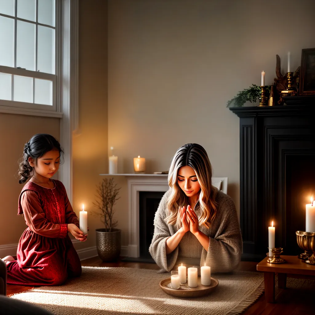 Incentivar a adoração em casa e fortalecer a espiritualidade da família. 6 Fotos sala familia vela oracao paz