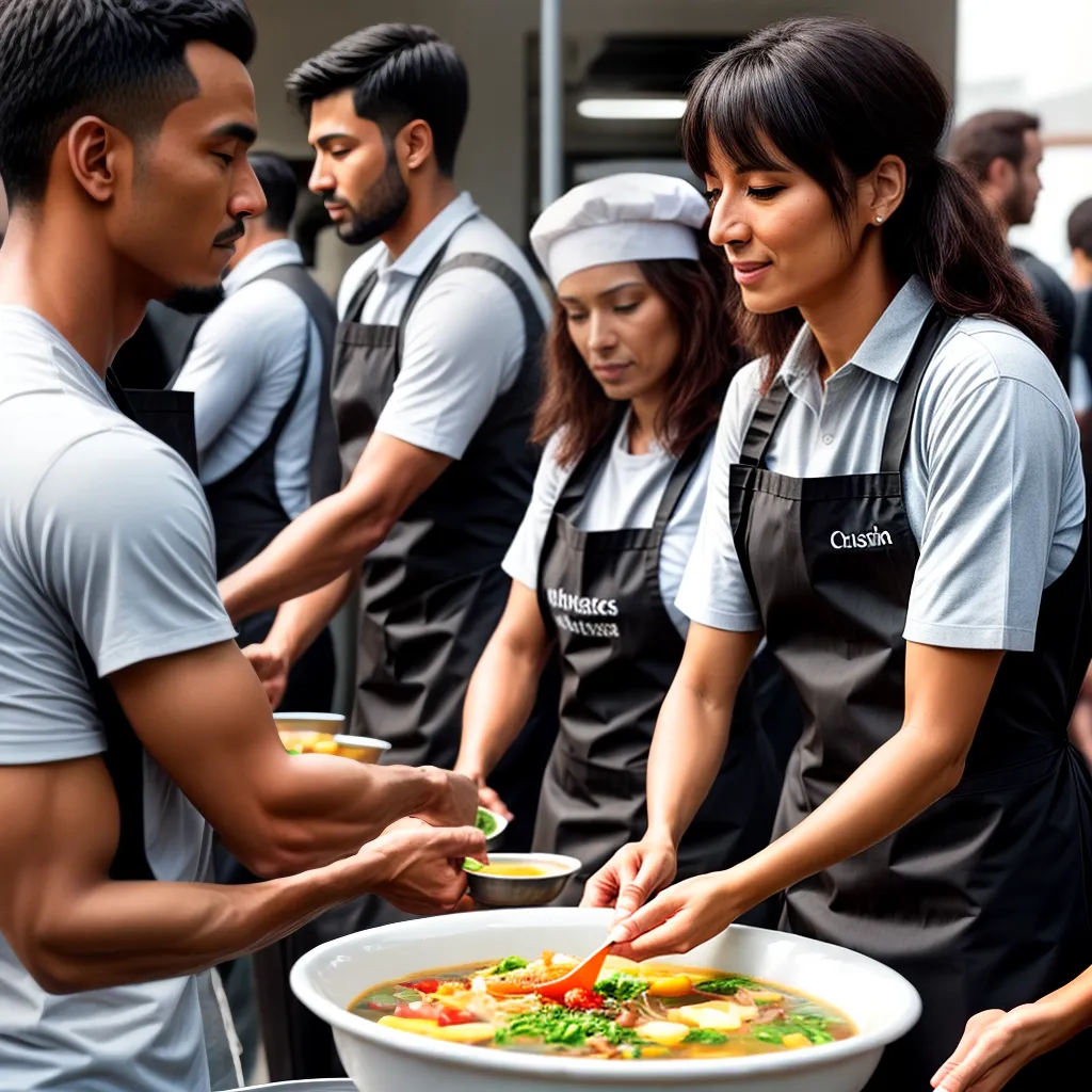 Fotos servico comunidade sopa voluntarios fe