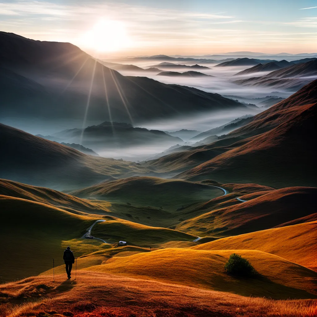 A importância da esperança e do otimismo na vida cristã. 8 Fotos sol nascente nevoeiro caminhada promessa