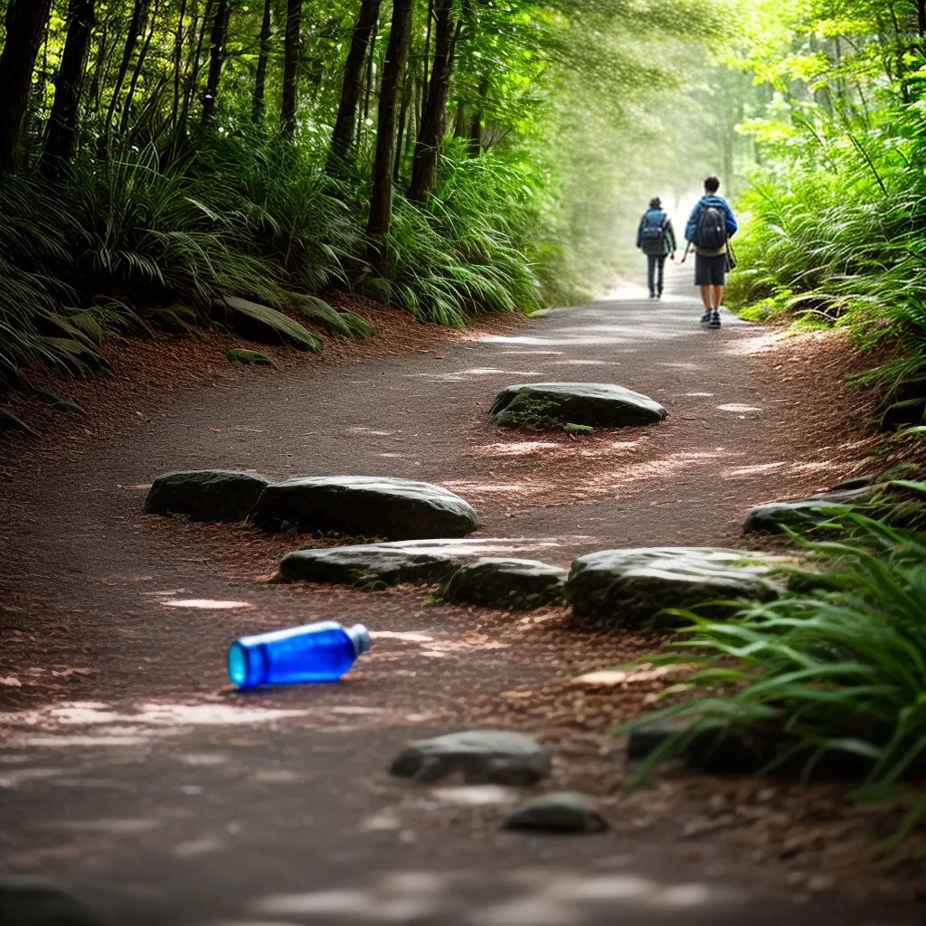 Fotos trilha sustentavel garrafa pano
