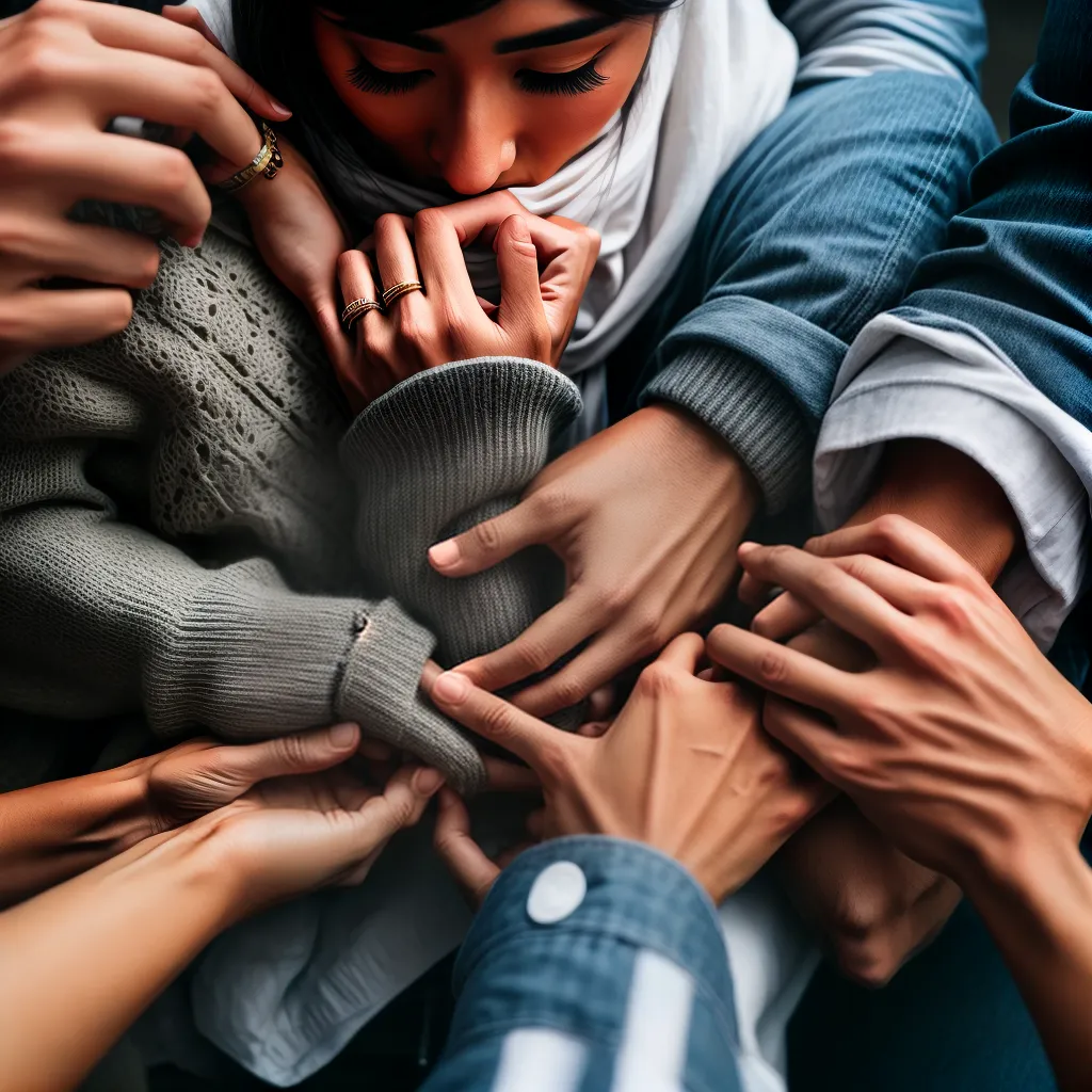 Fotos uniao maos circulo preto branco