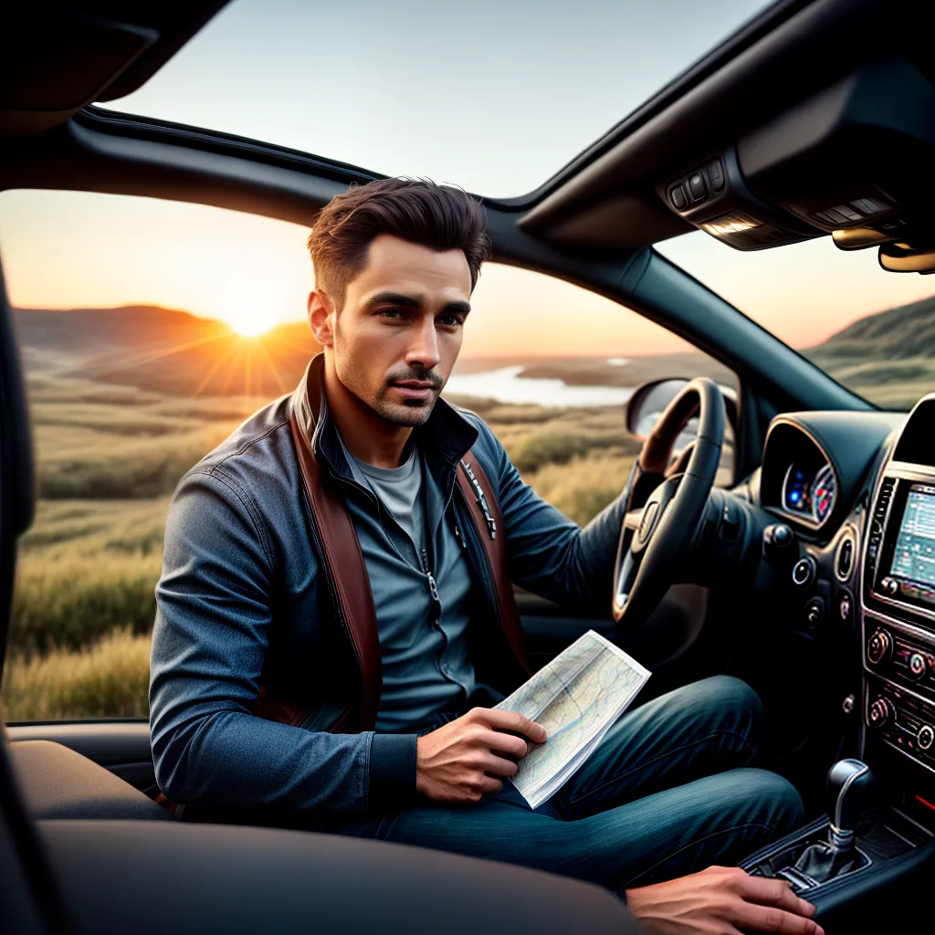 Ajustando seu carro para longas viagens: o que você precisa saber. 6 Fotos viagem carro por do sol mapas